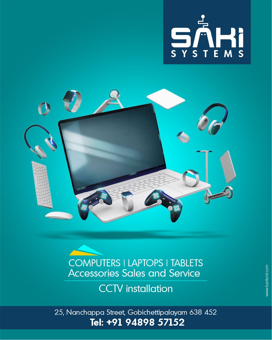 baitbird saki systems poster